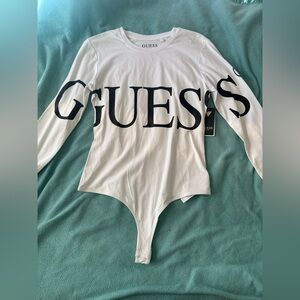 GUESS White Logo Bodysuit